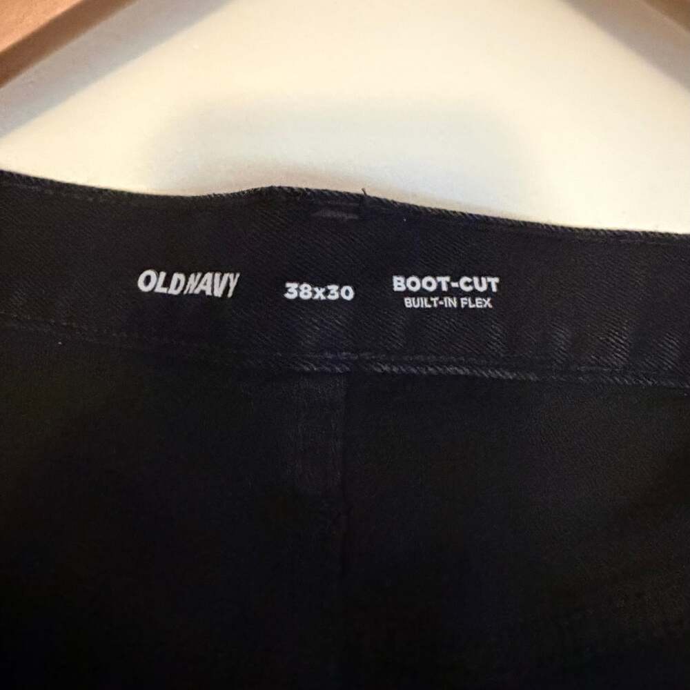 Old Navy Men's Black Boot-Cut Built-In Flex Chino Pants 38x30